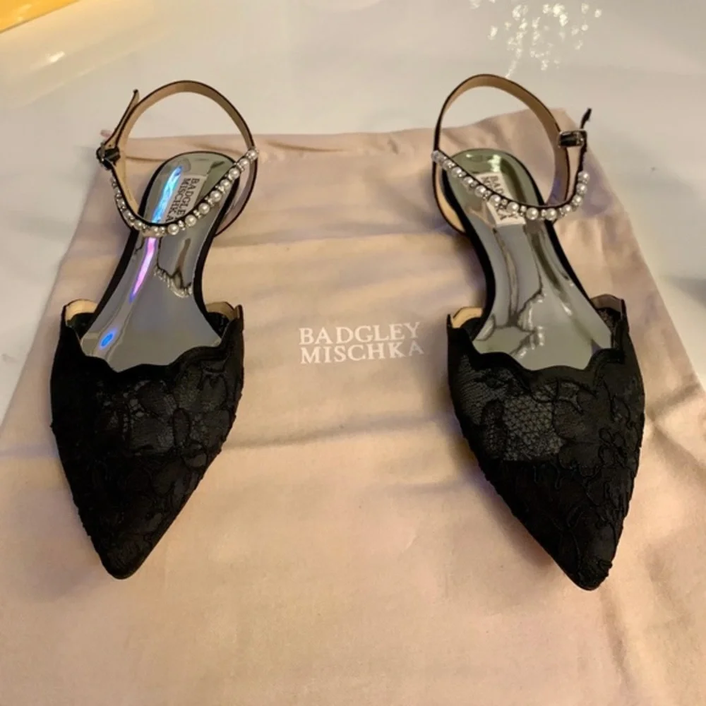 Badgley Mischka Lennon Embellished Skimmer Flat